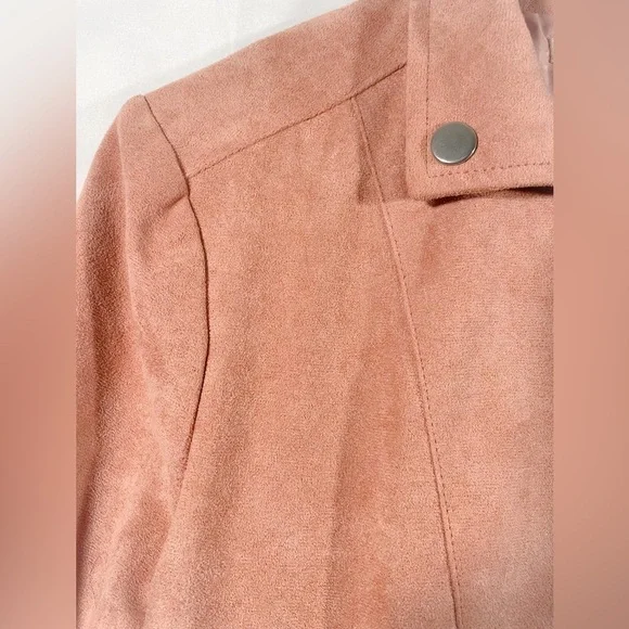 Le Lis Moto Jacket Womens Full Zip Suede Outerwear Size Small - Picture 6 of 11